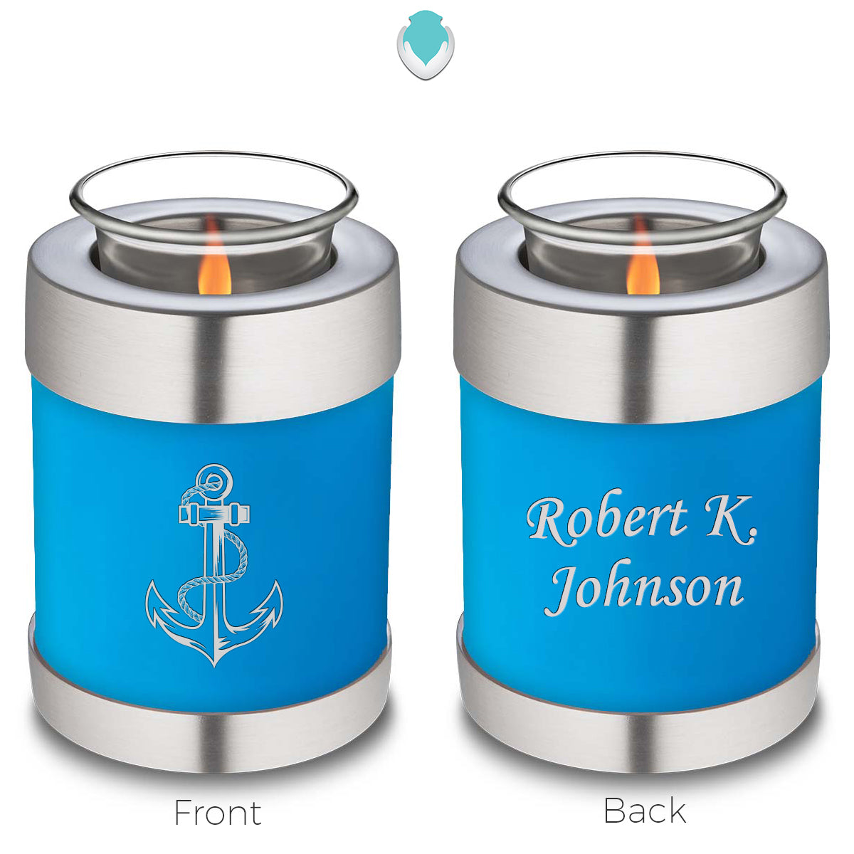 Candle Holder Embrace Racing Blue Anchor Cremation Urn