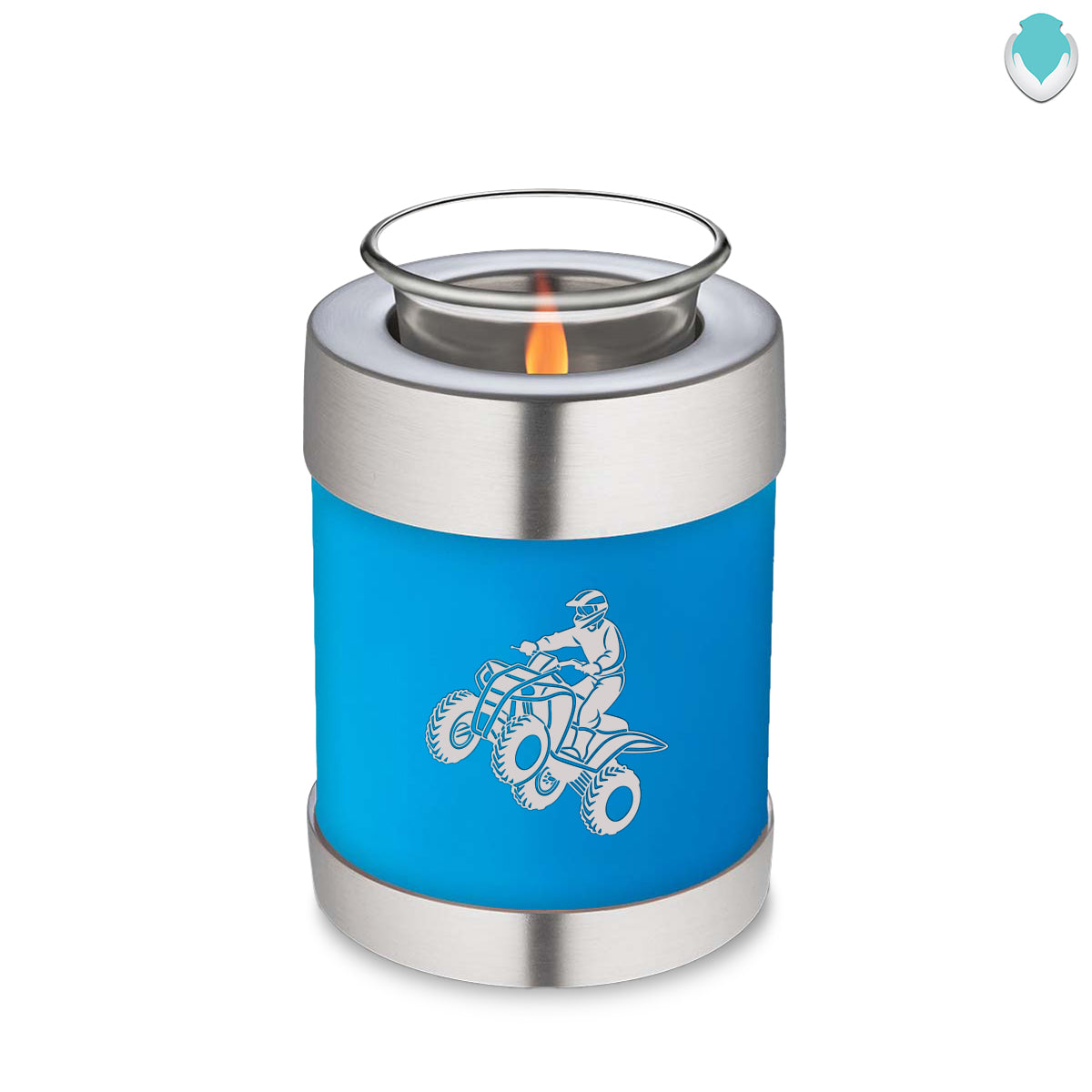Candle Holder Embrace Racing Blue ATV Cremation Urn