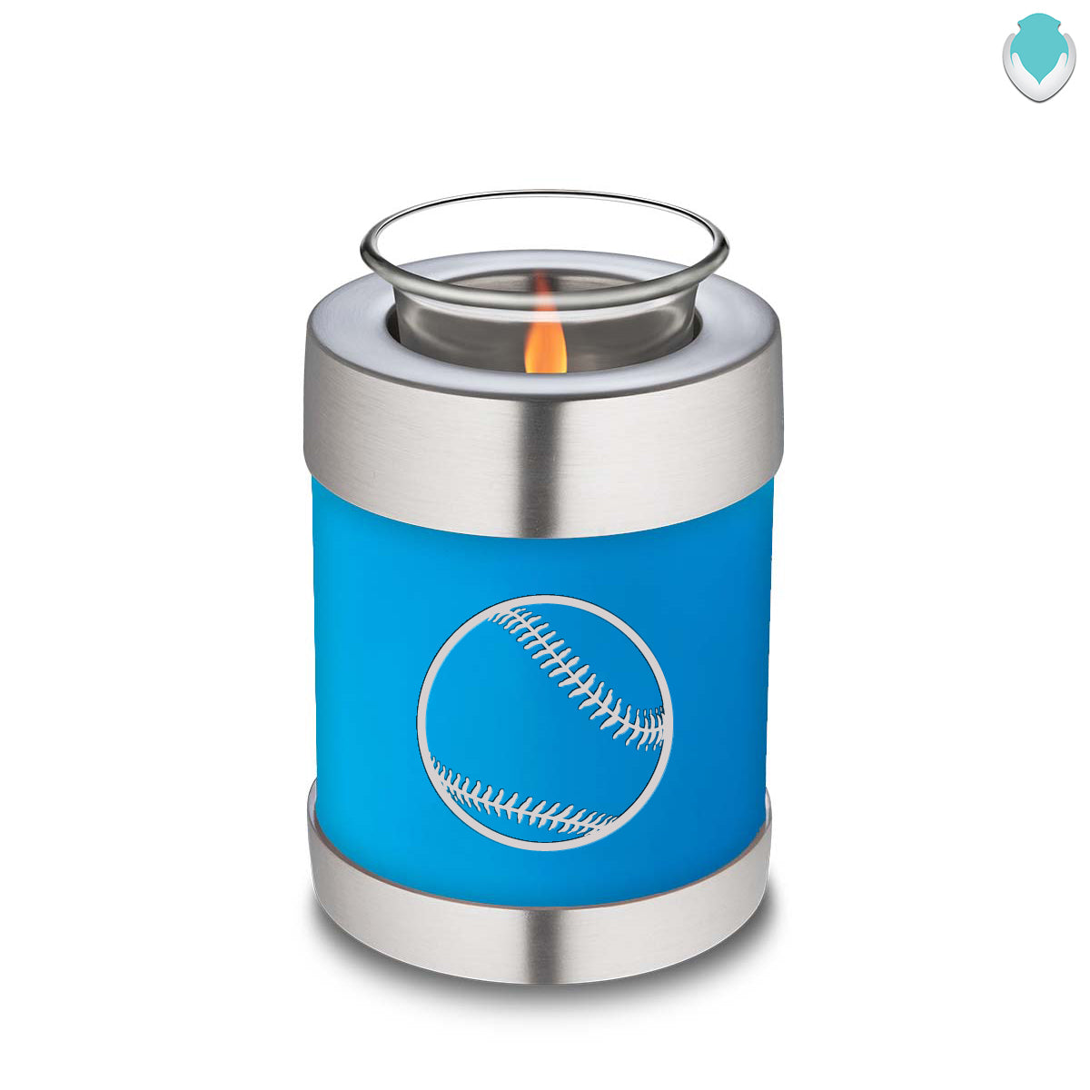 Candle Holder Embrace Racing Blue Baseball Cremation Urn