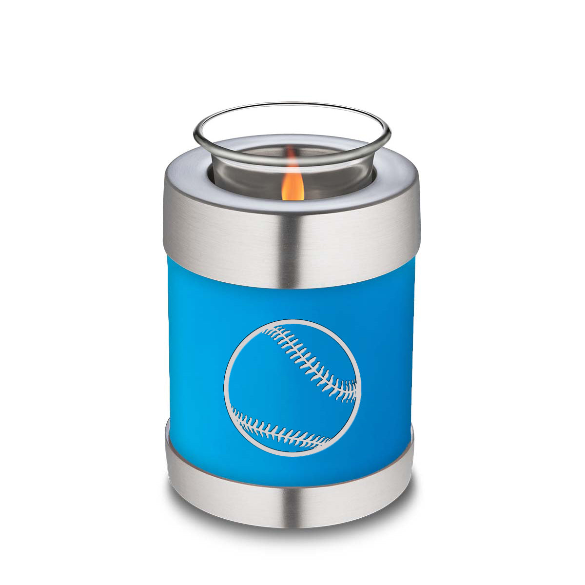 Candle Holder Embrace Racing Blue Baseball Cremation Urn