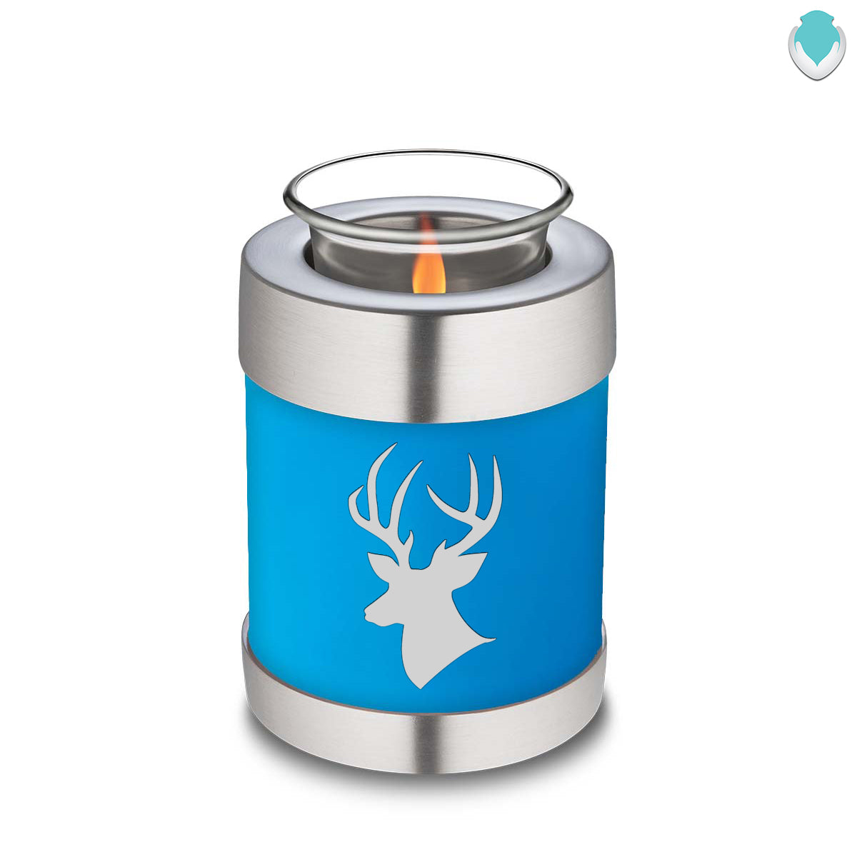 Candle Holder Embrace Racing Blue Deer Cremation Urn
