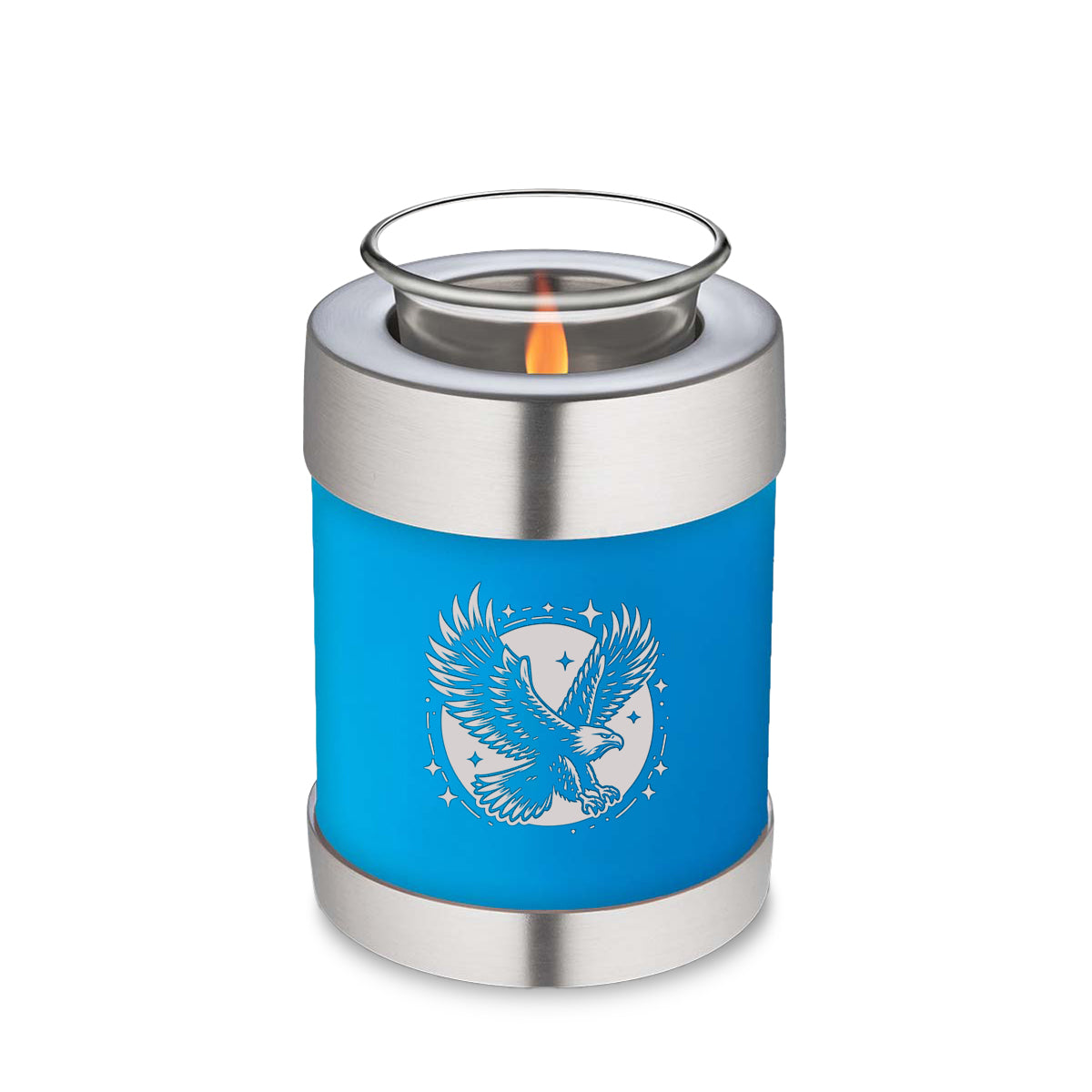 Candle Holder Embrace Racing Blue Flying Eagle Cremation Urn