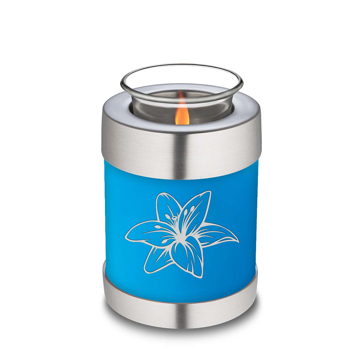 Candle Holder Embrace Racing Blue Lily Cremation Urn