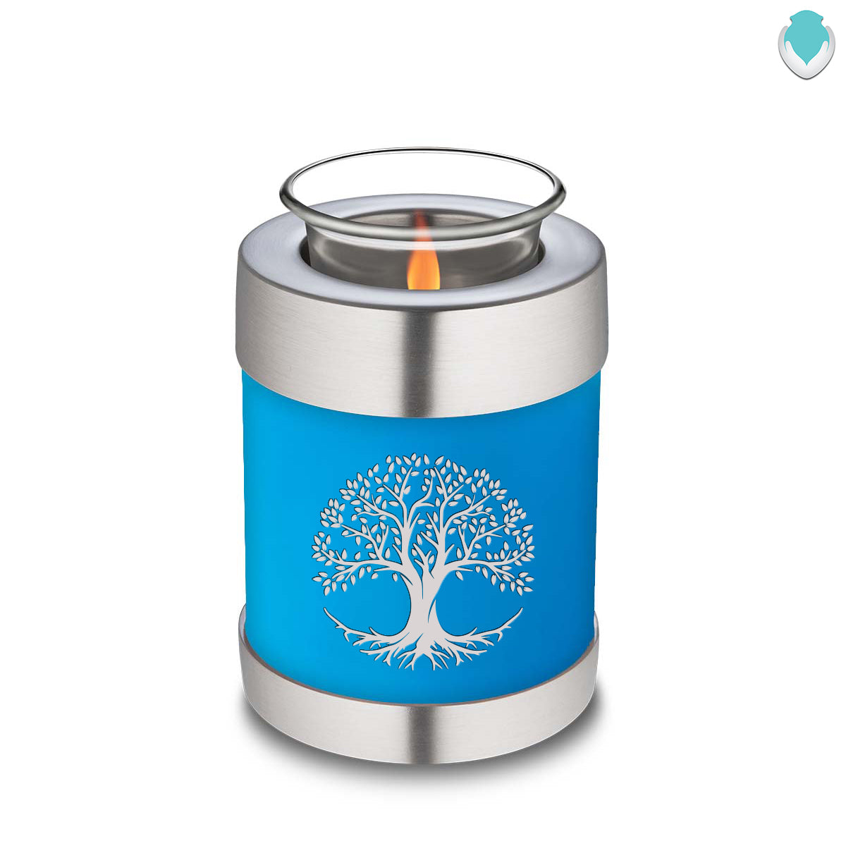 Candle Holder Embrace Racing Blue Tree of Life Cremation Urn