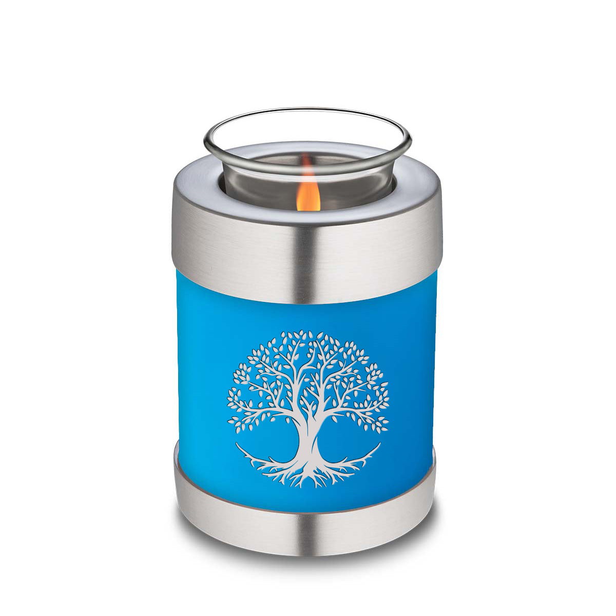 Candle Holder Embrace Racing Blue Tree of Life Cremation Urn