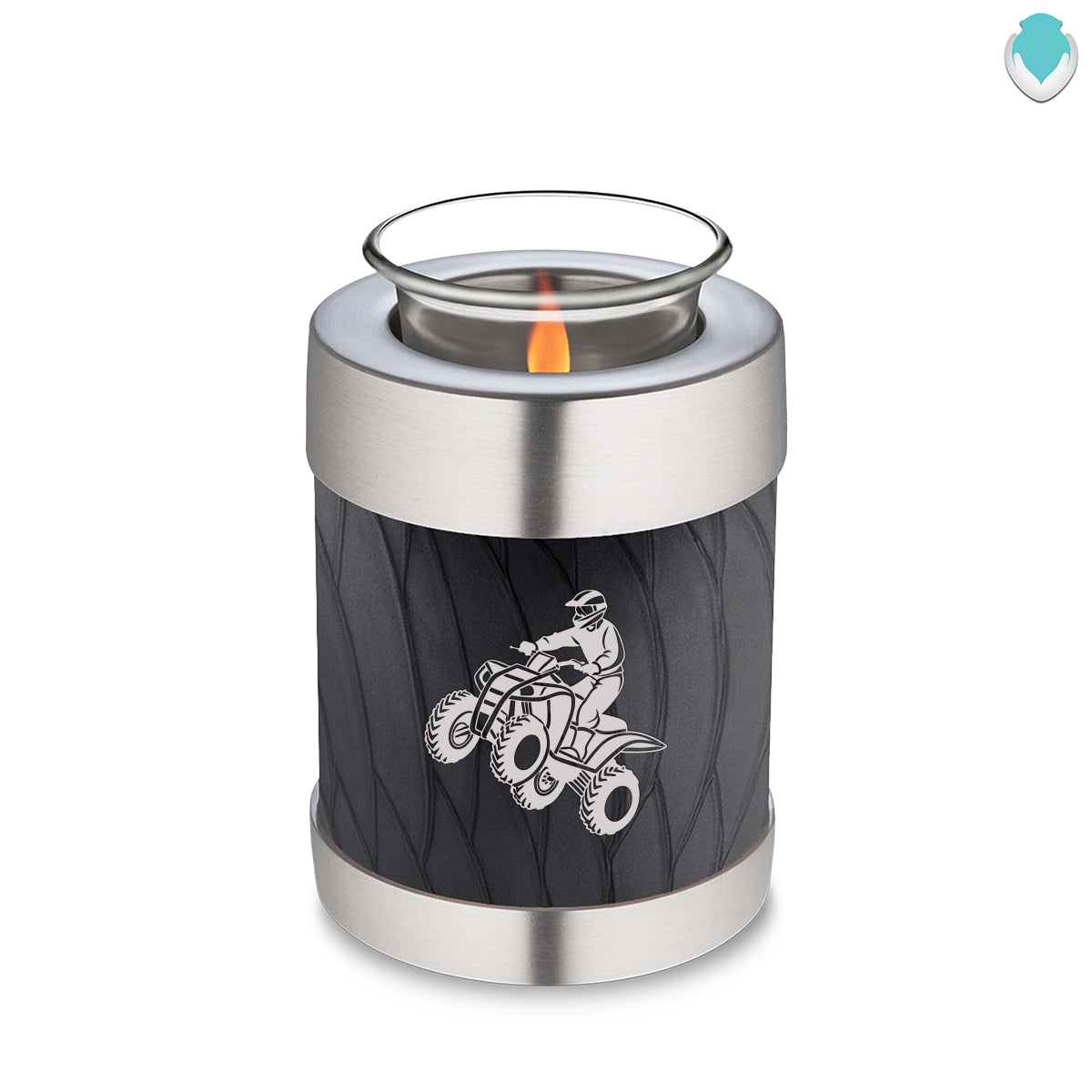 Candle Holder Embrace Pearl Black ATV Cremation Urn