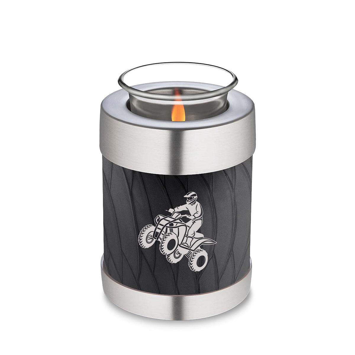 Candle Holder Embrace Pearl Black ATV Cremation Urn