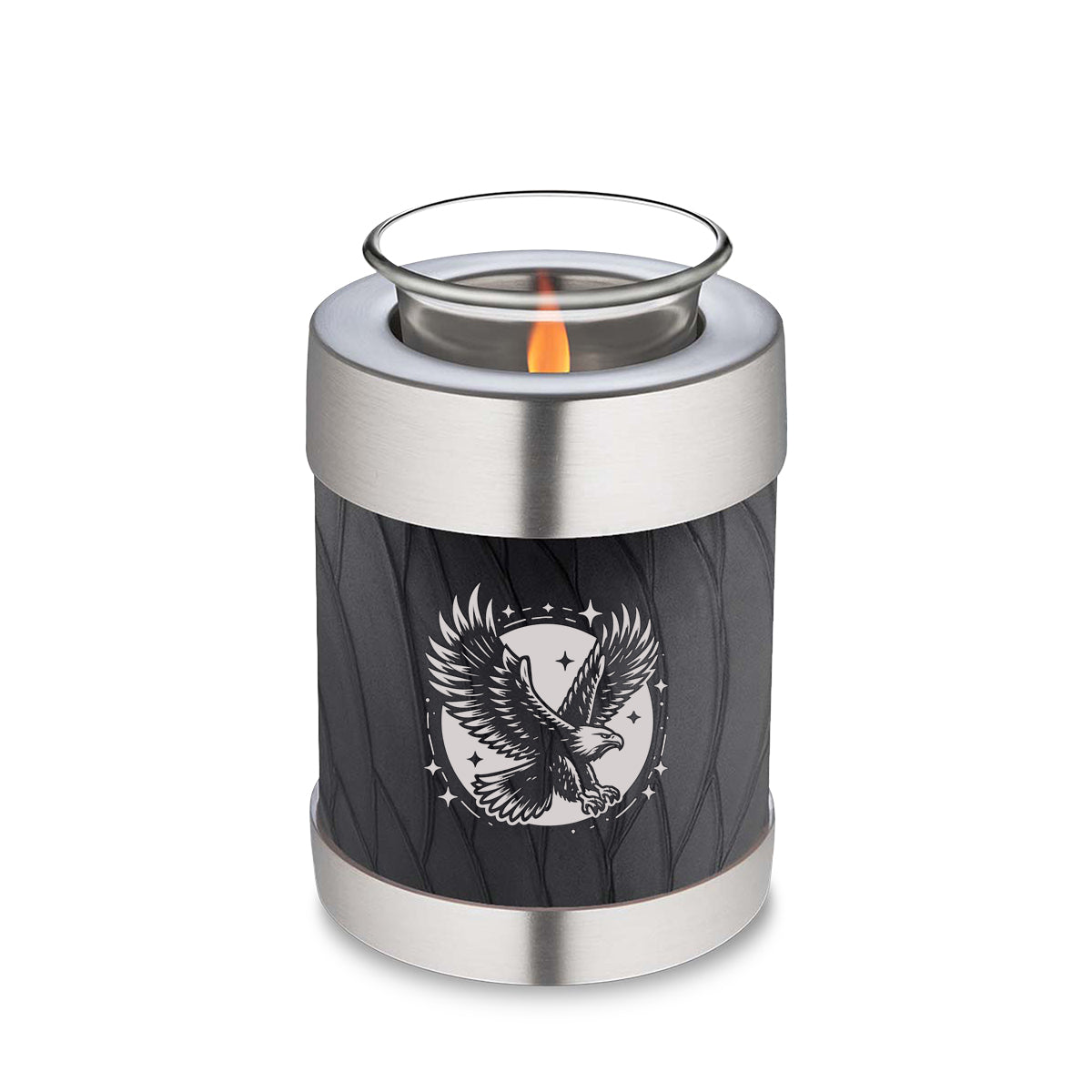 Candle Holder Embrace Pearl Black Flying Eagle Cremation Urn