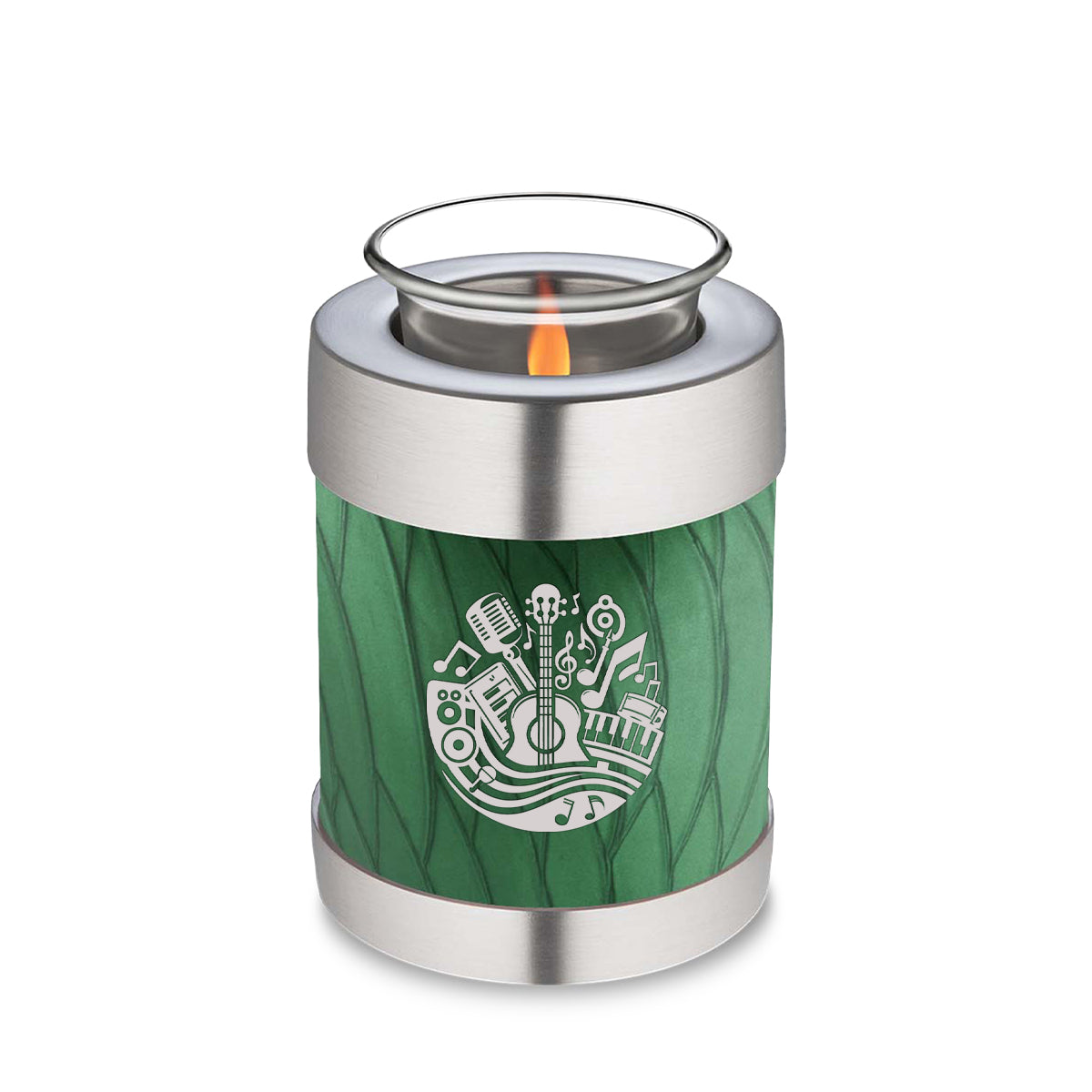 Candle Holder Embrace Pearl Green Music Cremation Urn