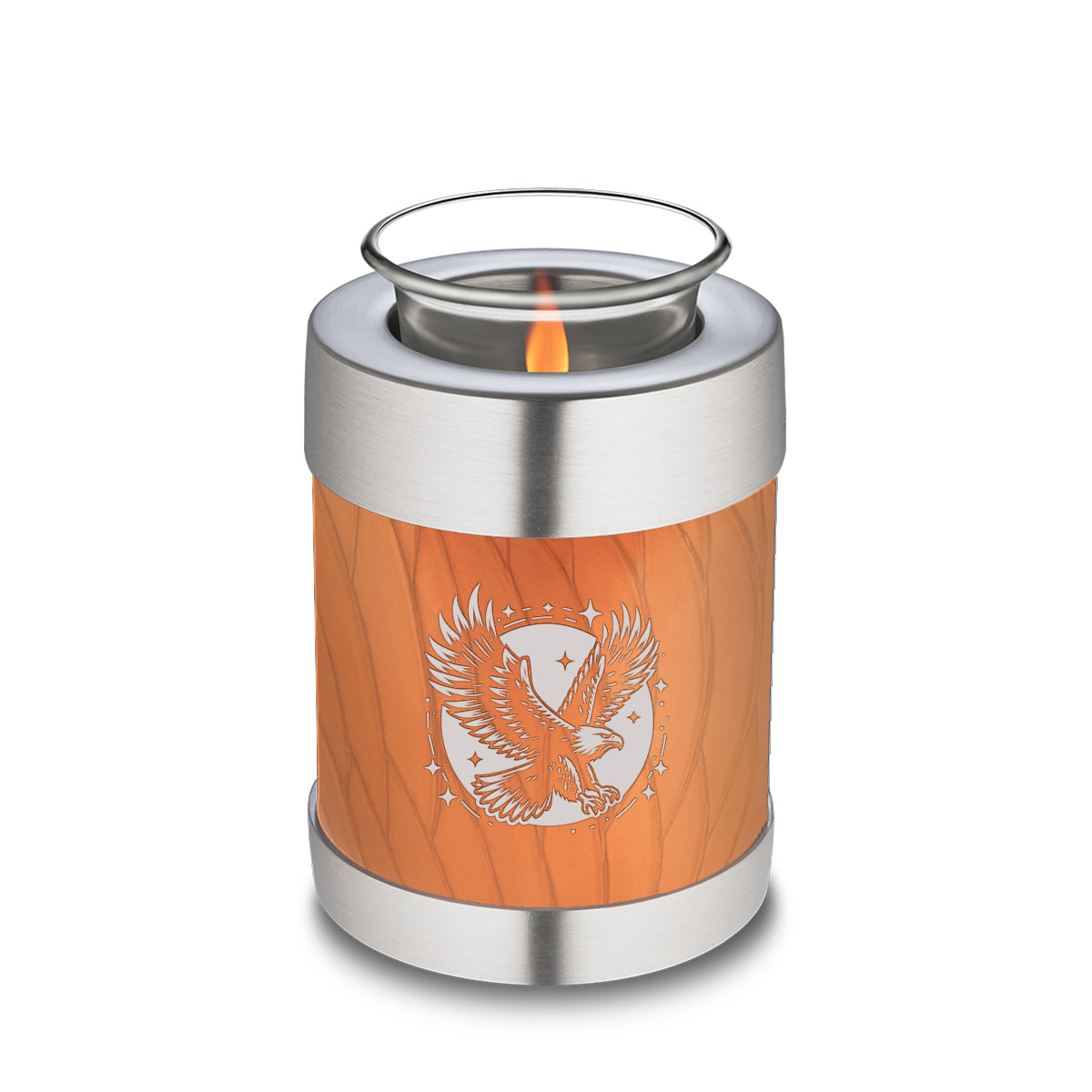 Candle Holder Embrace Pearl Orange Flying Eagle Cremation Urn