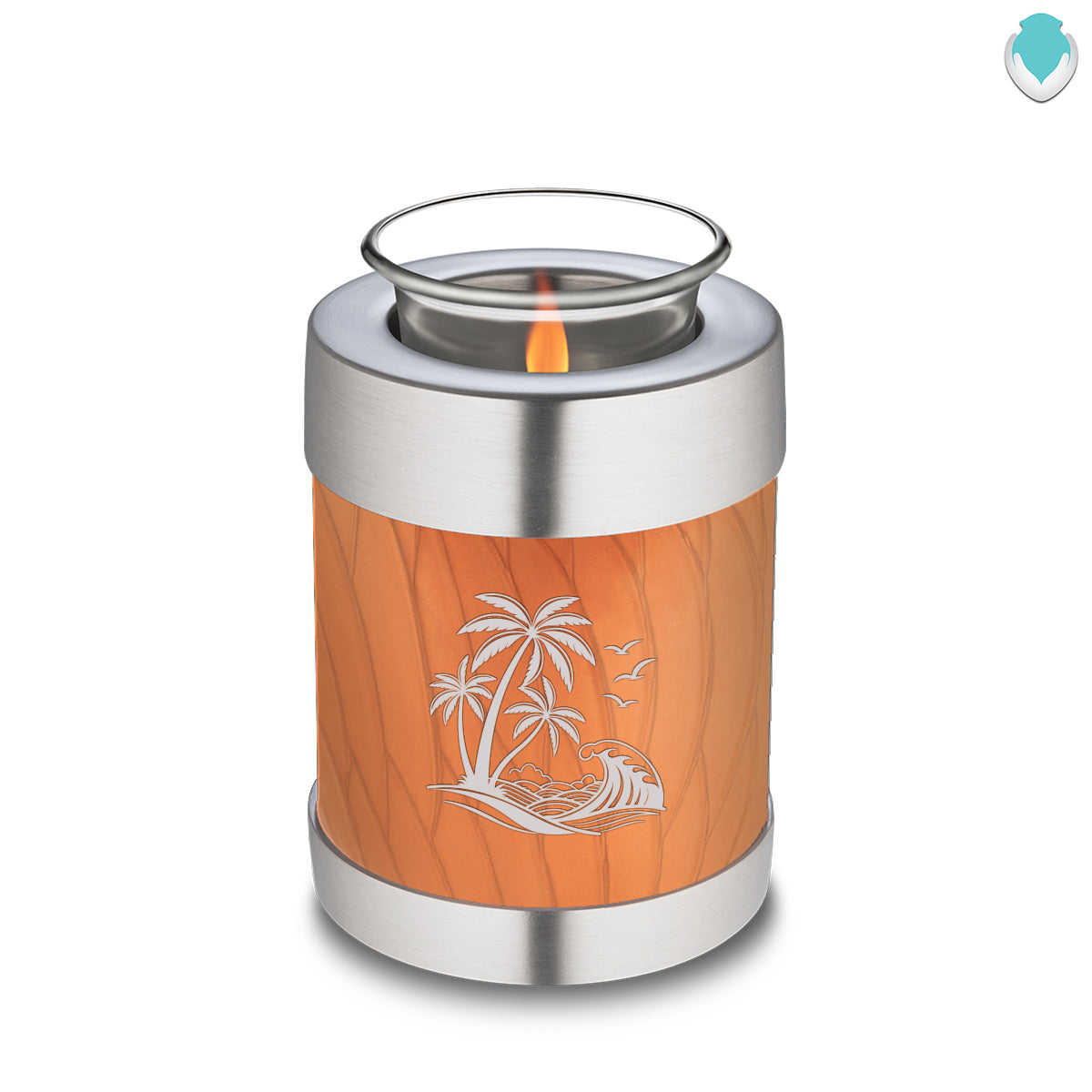 Candle Holder Embrace Pearl Orange Palm Beach Cremation Urn