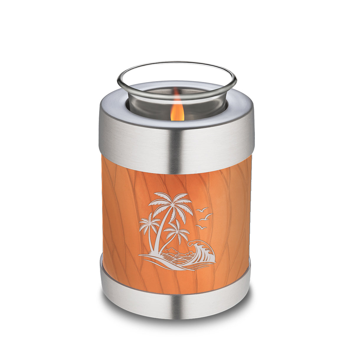 Candle Holder Embrace Pearl Orange Palm Beach Cremation Urn