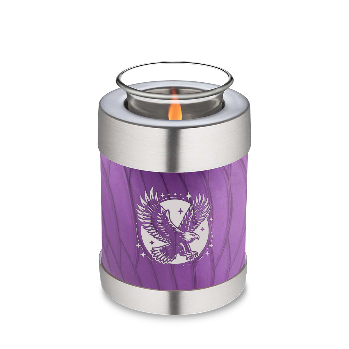 Candle Holder Embrace Pearl Purple Flying Eagle Cremation Urn