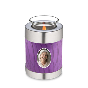 Candle Holder Embrace Pearl Purple Portrait Cremation Urn