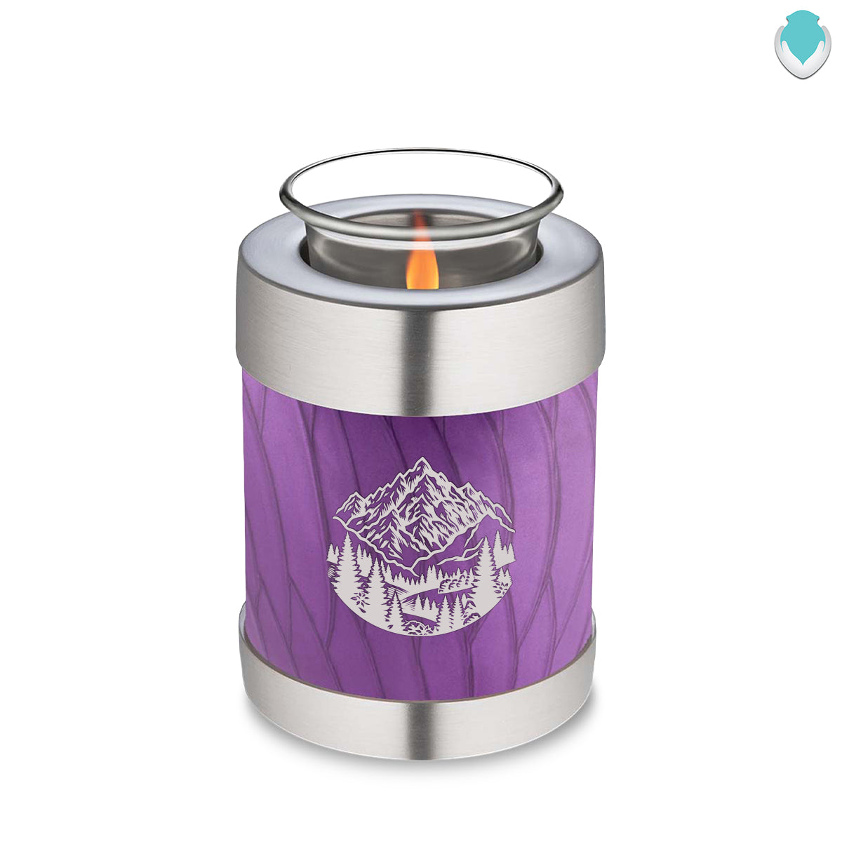 Candle Holder Embrace Pearl Purple Rocky Mountains Cremation Urn
