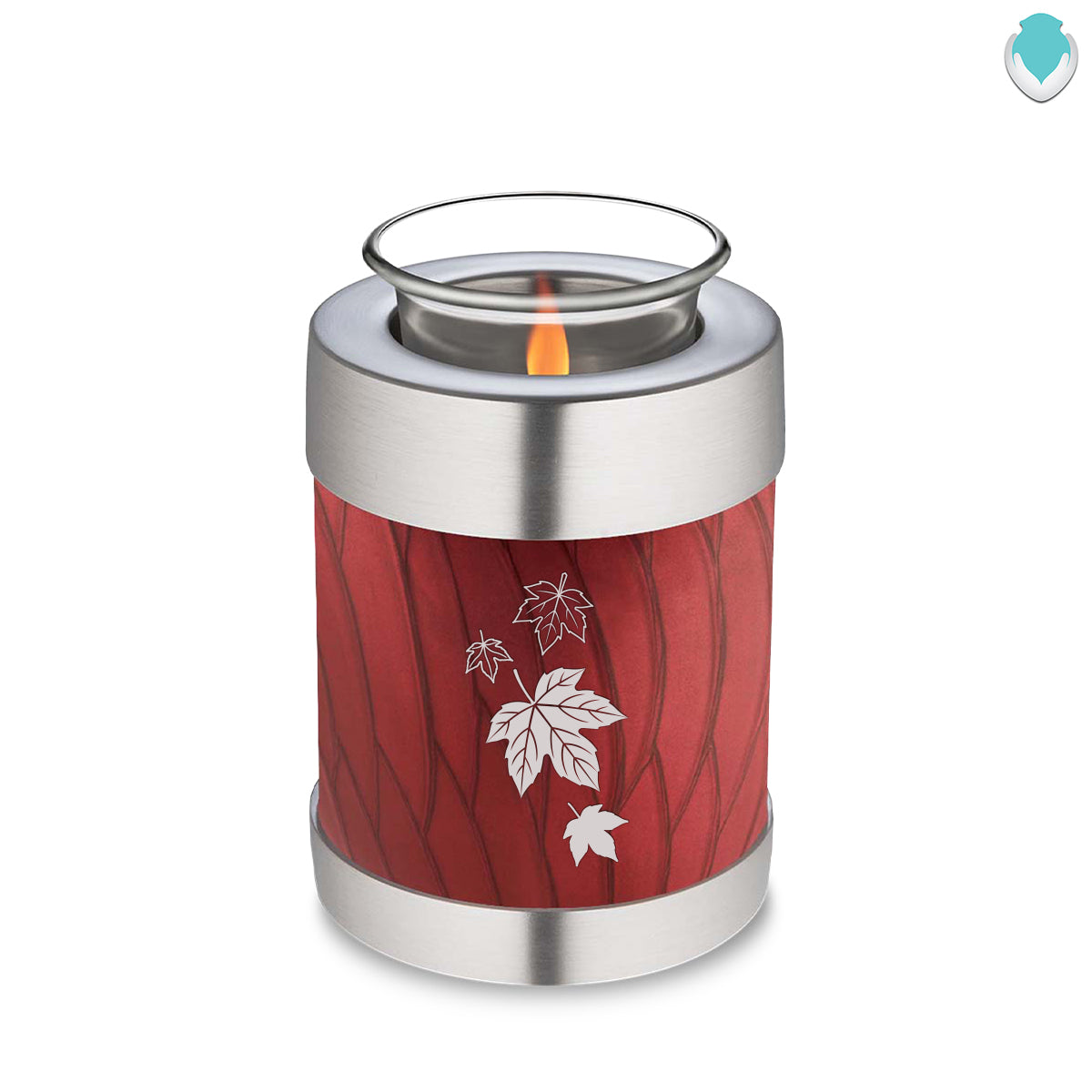 Candle Holder Embrace Pearl Candy Red Falling Leaves Cremation Urn