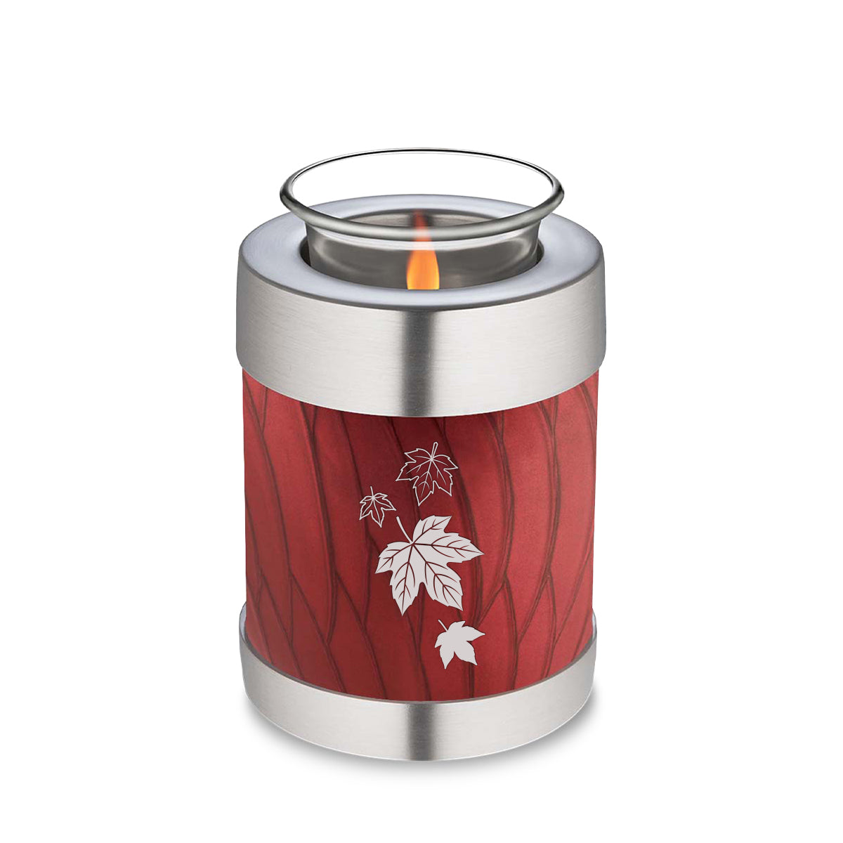 Candle Holder Embrace Pearl Candy Red Falling Leaves Cremation Urn