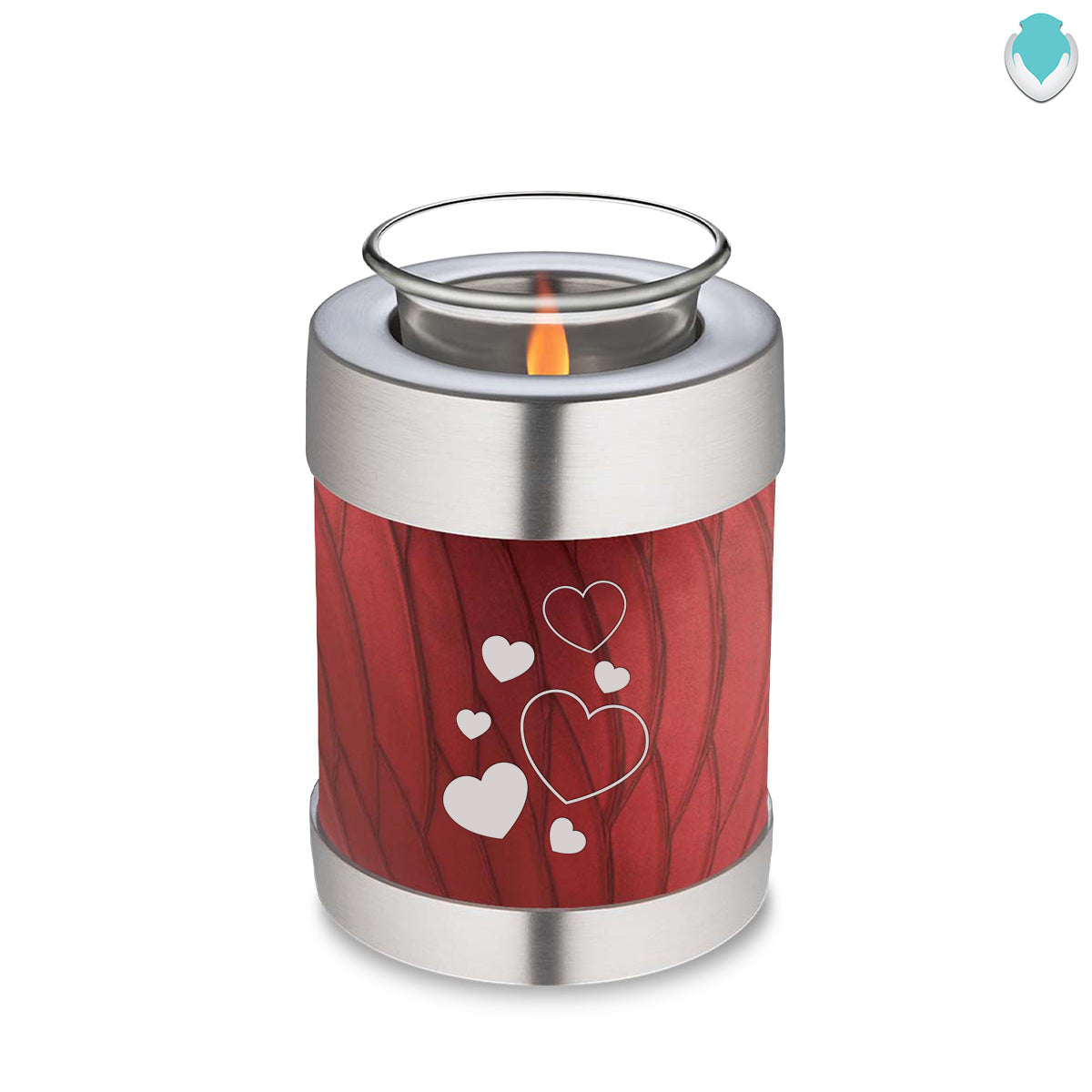 Candle Holder Embrace Pearl Candy Red Floating Heart Cremation Urn
