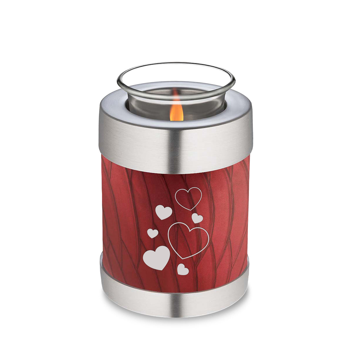 Candle Holder Embrace Pearl Candy Red Floating Heart Cremation Urn