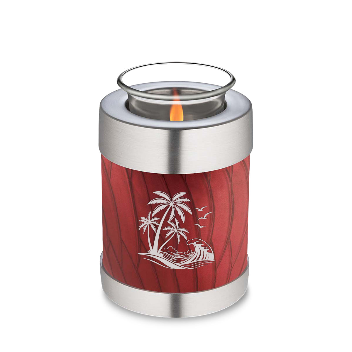 Candle Holder Embrace Pearl Candy Red Palm Beach Cremation Urn