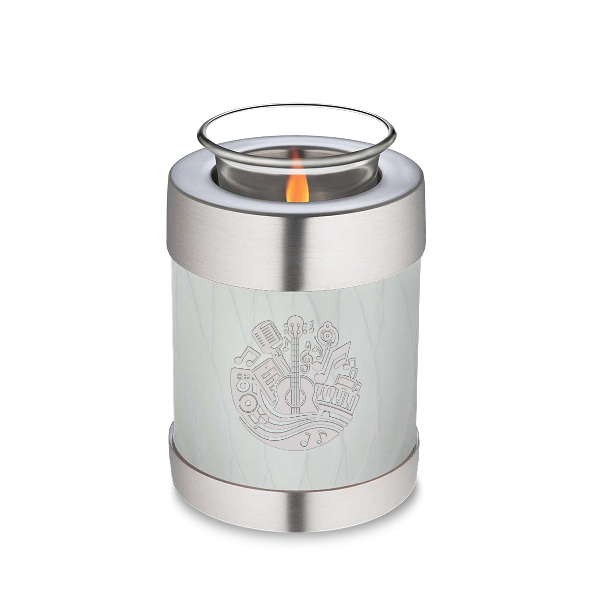 Candle Holder Embrace Pearl White Music Cremation Urn