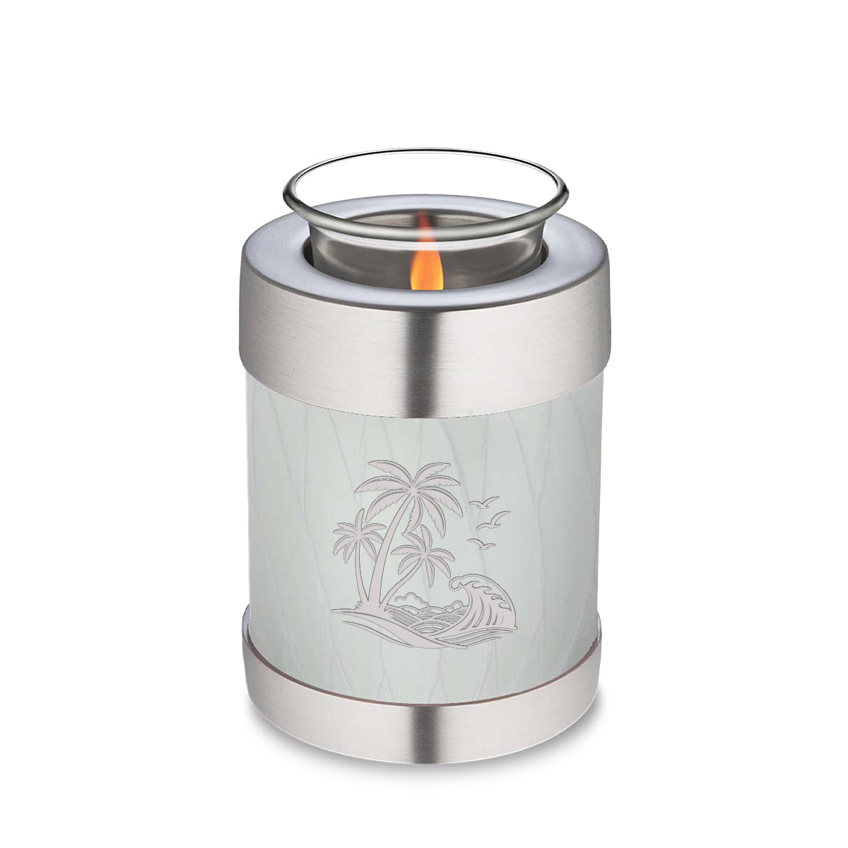Candle Holder Embrace Pearl White Palm Beach Cremation Urn