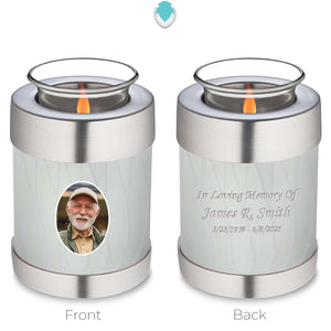 Candle Holder Embrace Pearl White Portrait Cremation Urn