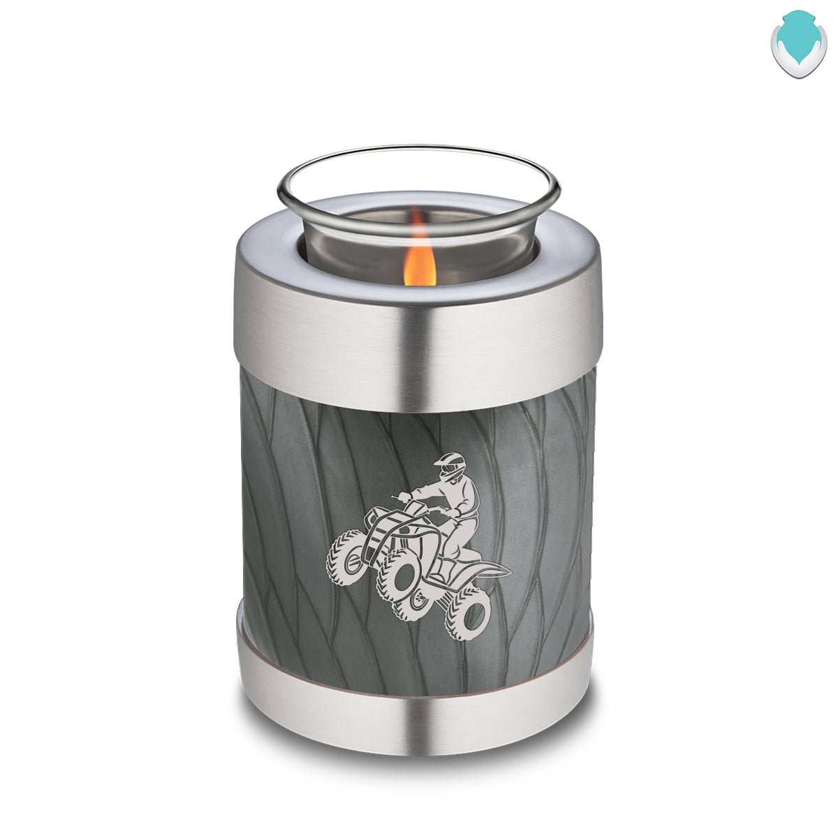 Candle Holder Embrace Pearl Silver ATV Cremation Urn