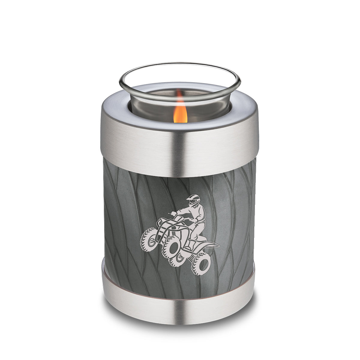 Candle Holder Embrace Pearl Silver ATV Cremation Urn