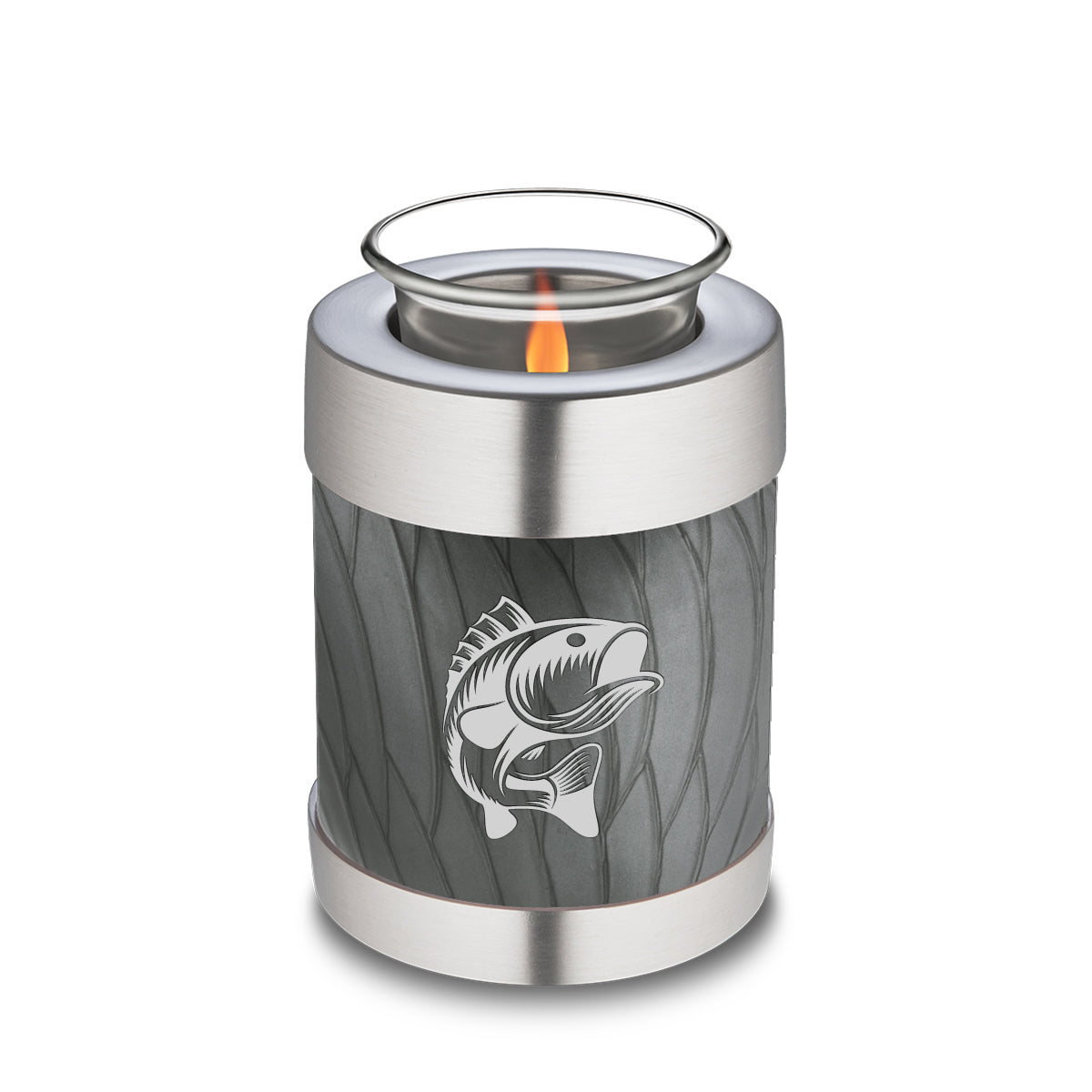 Candle Holder Embrace Pearl Silver Fishing Cremation Urn