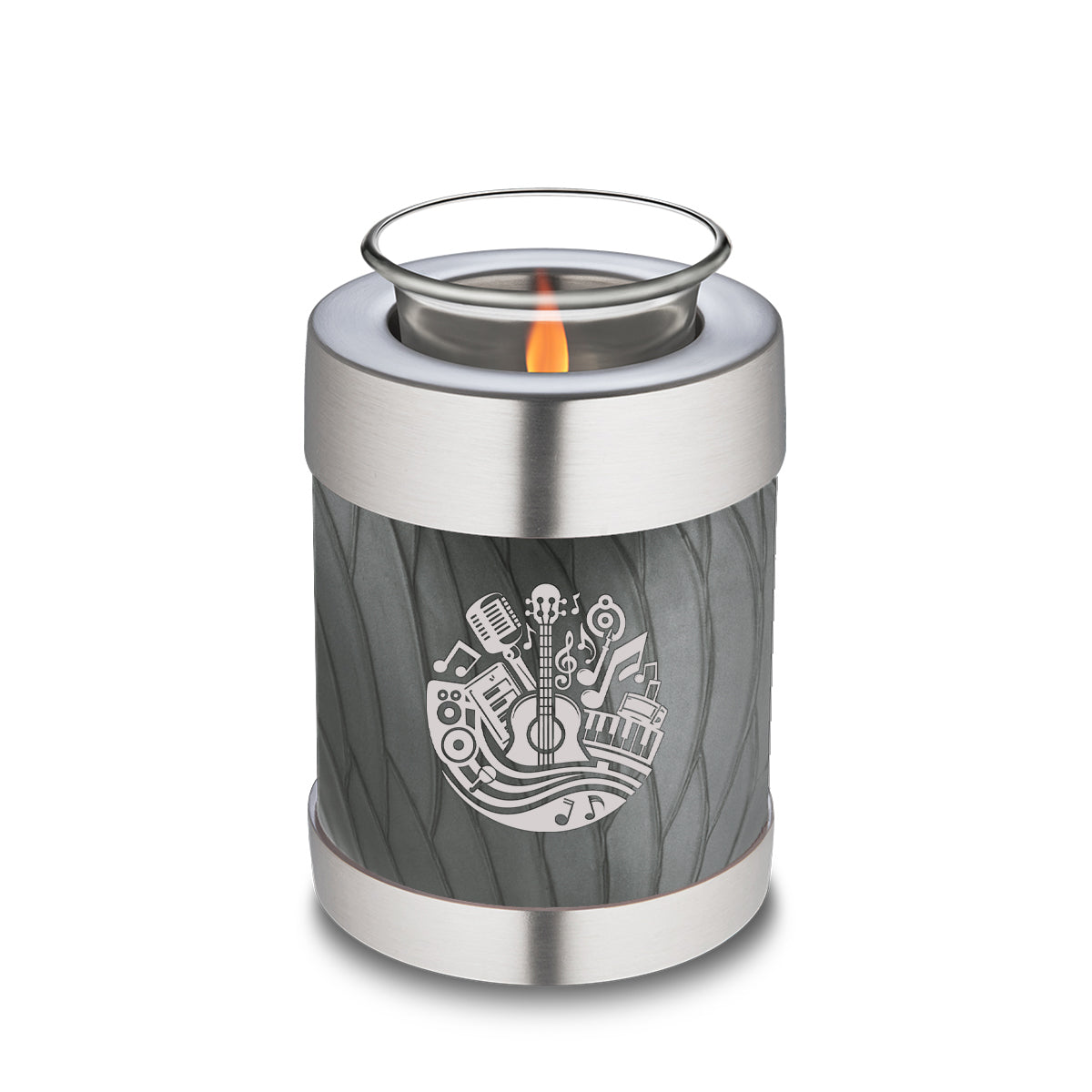 Candle Holder Embrace Pearl Silver Music Cremation Urn