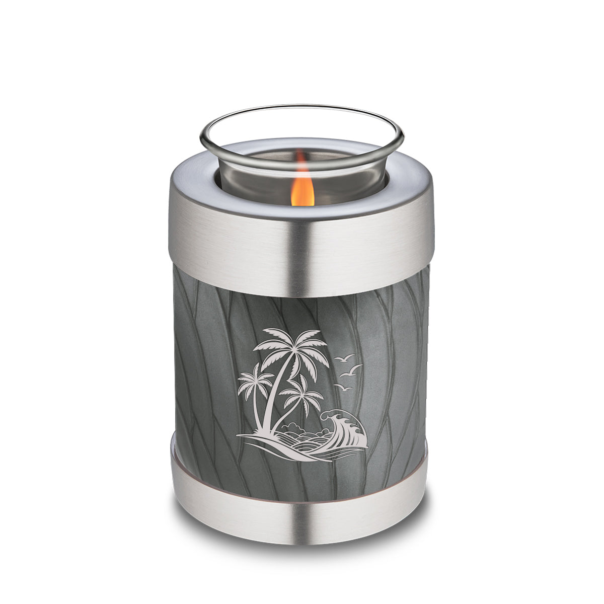 Candle Holder Embrace Pearl Silver Palm Beach Cremation Urn