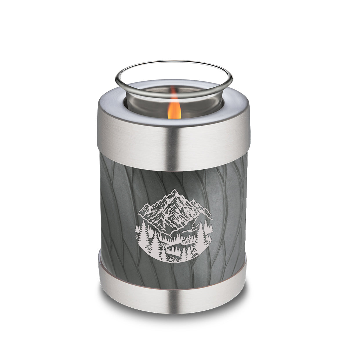 Candle Holder Embrace Pearl Silver Rocky Mountains Cremation Urn