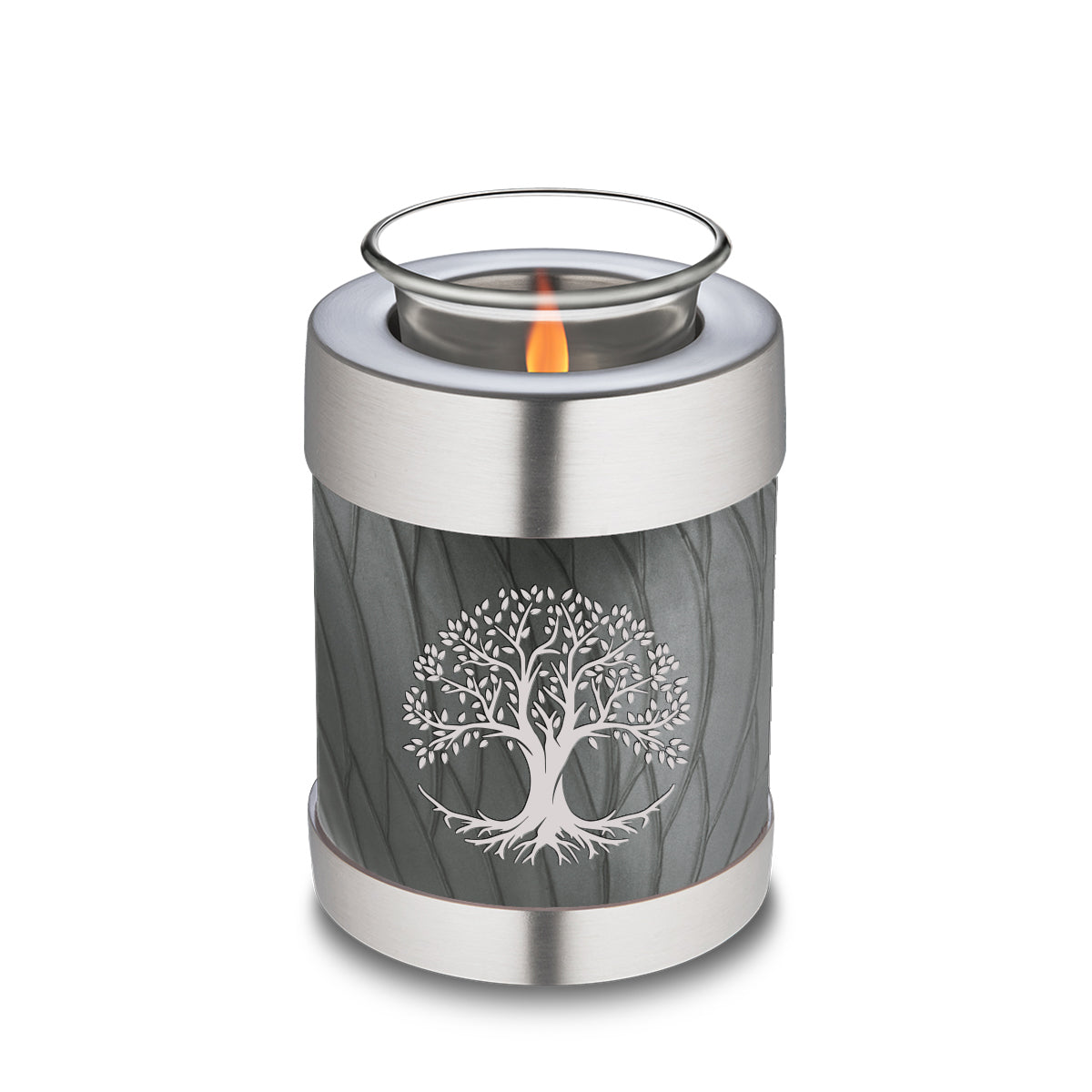 Candle Holder Embrace Pearl Silver Tree of Life Cremation Urn