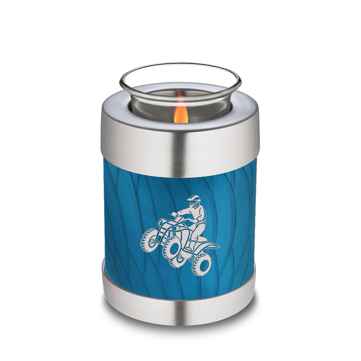 Candle Holder Embrace Pearl Racing Blue ATV Cremation Urn