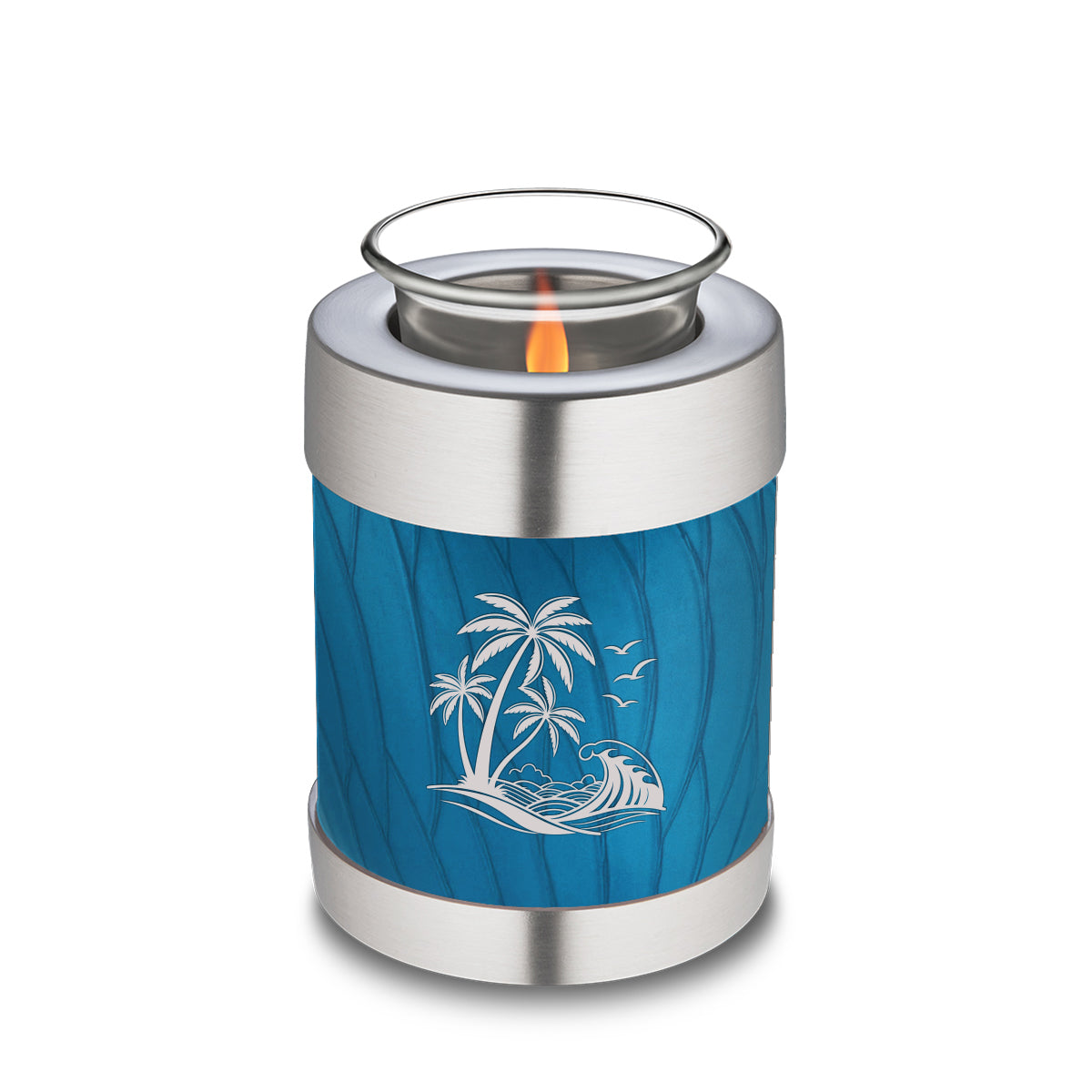 Candle Holder Embrace Pearl Racing Blue Palm Beach Cremation Urn