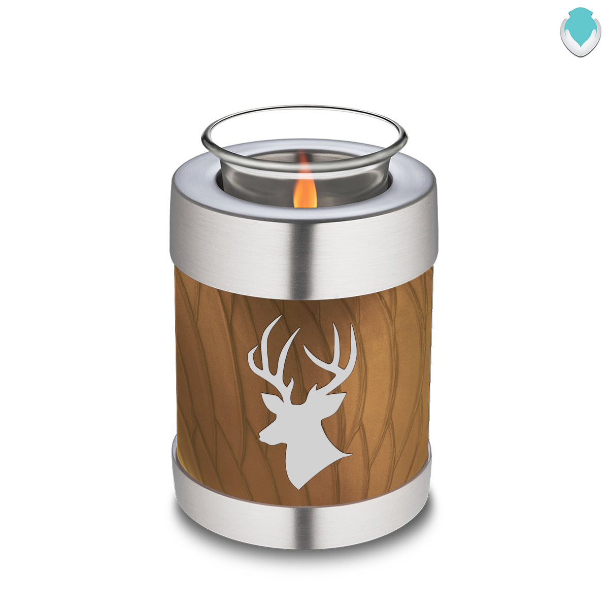 Candle Holder Embrace Pearl Gold Deer Cremation Urn