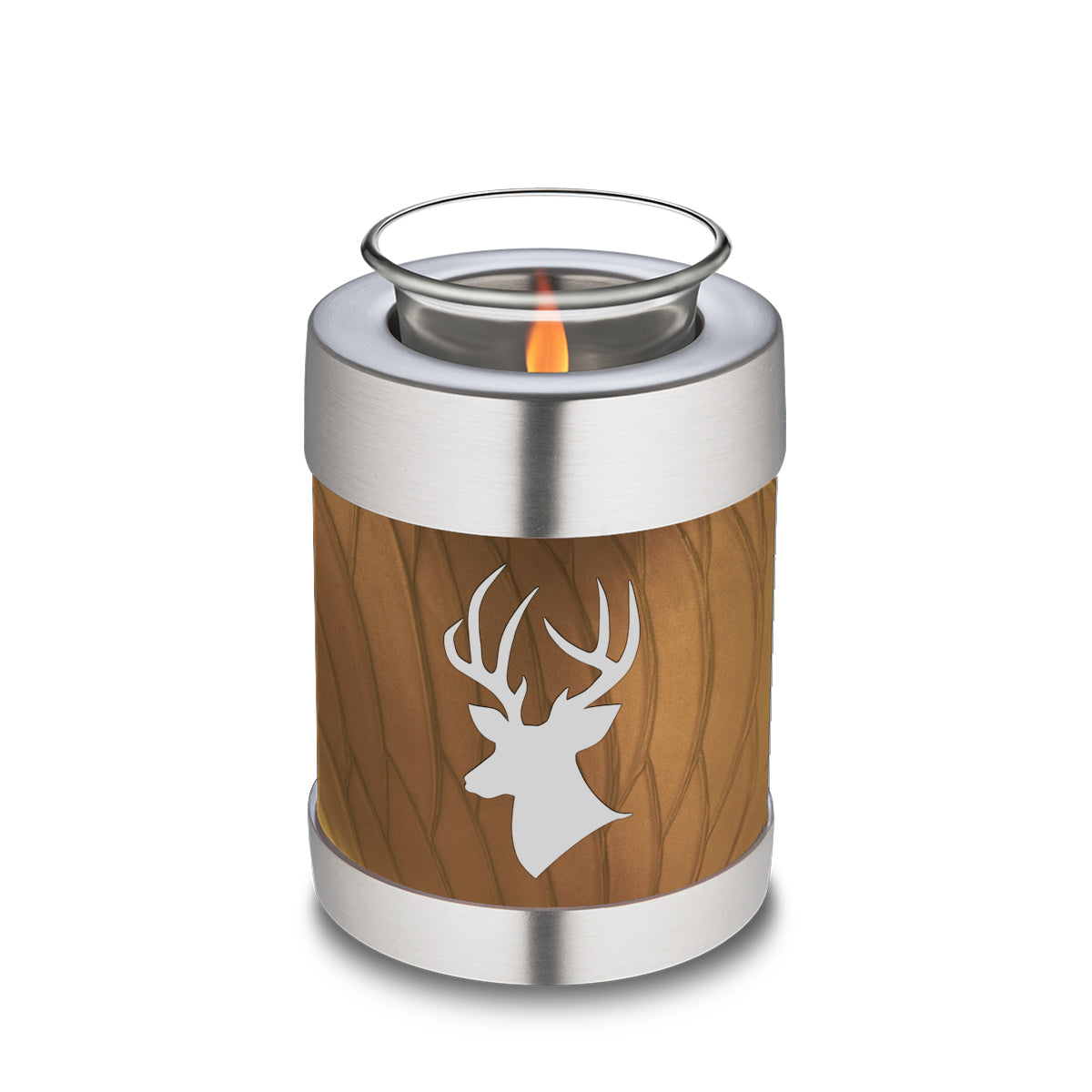 Candle Holder Embrace Pearl Gold Deer Cremation Urn
