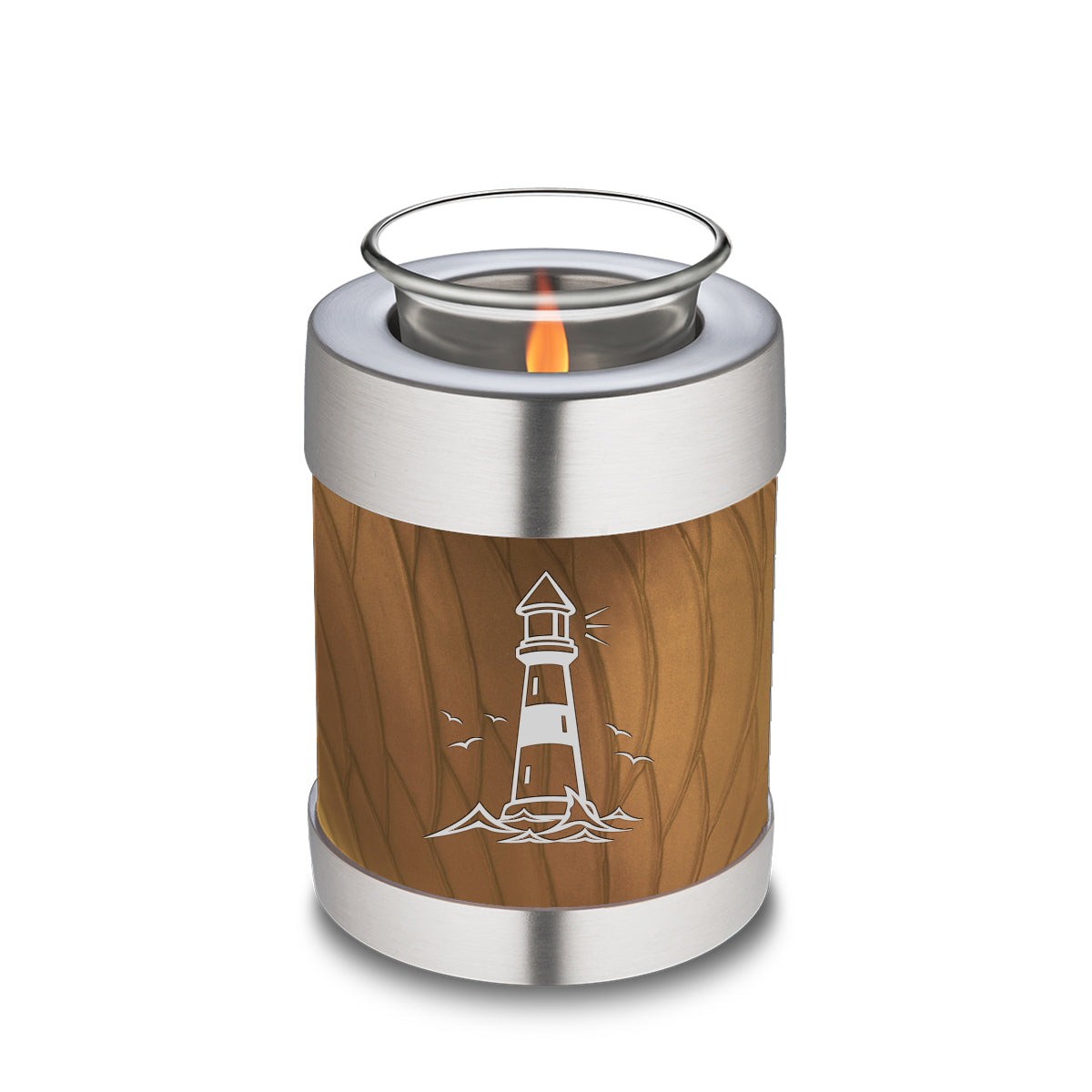 Candle Holder Embrace Pearl Gold Lighthouse Cremation Urn