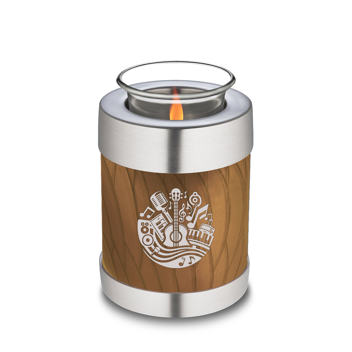 Candle Holder Embrace Pearl Gold Music Cremation Urn