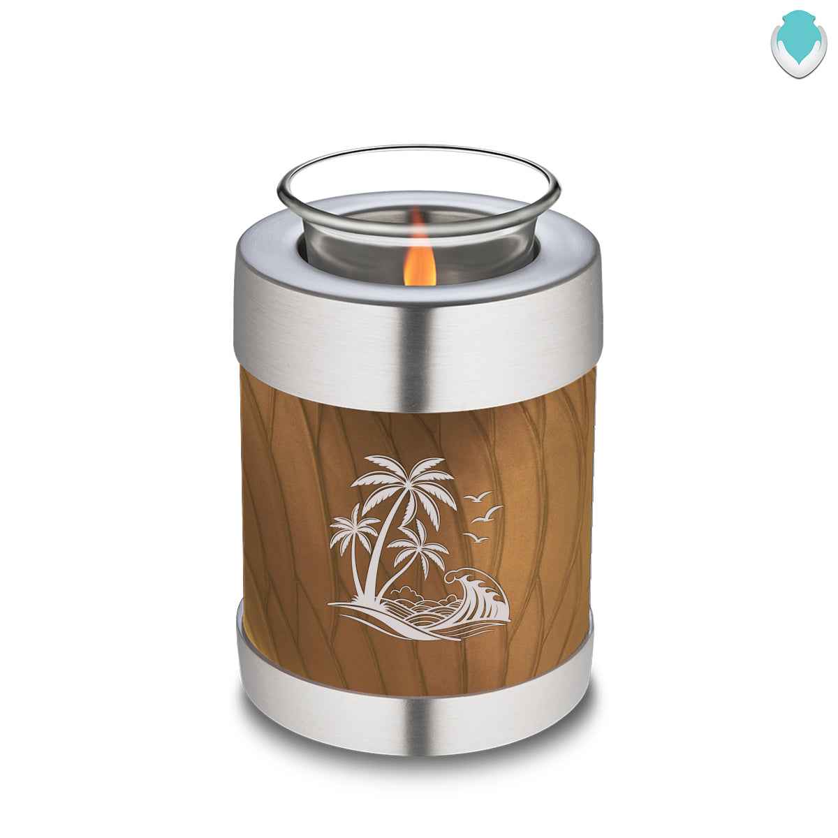 Candle Holder Embrace Pearl Gold Palm Beach Cremation Urn