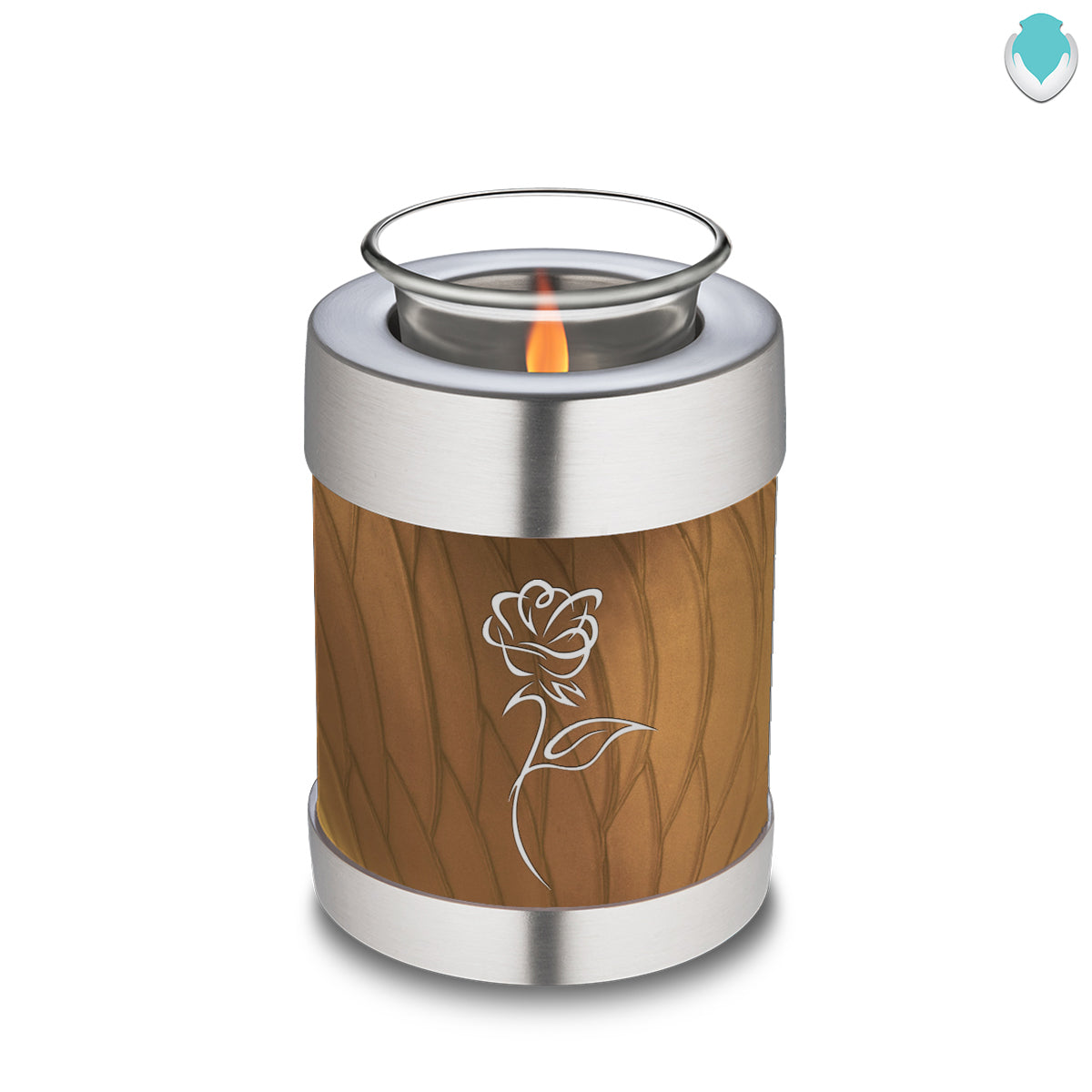 Candle Holder Embrace Pearl Gold Rose Cremation Urn