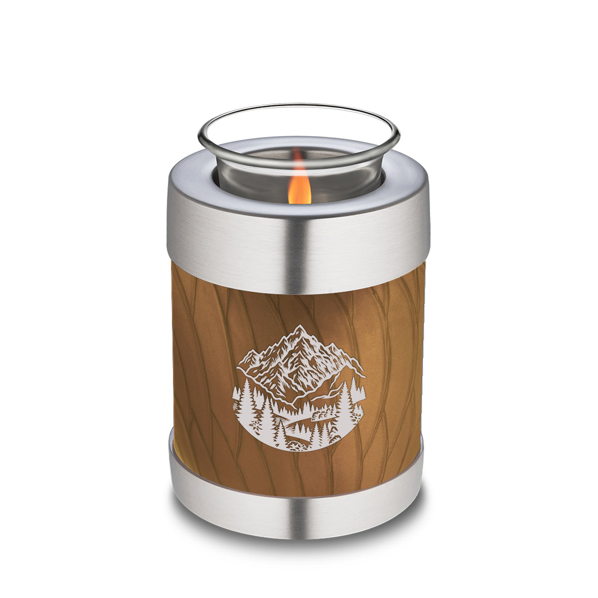 Candle Holder Embrace Pearl Gold Rocky Mountains Cremation Urn