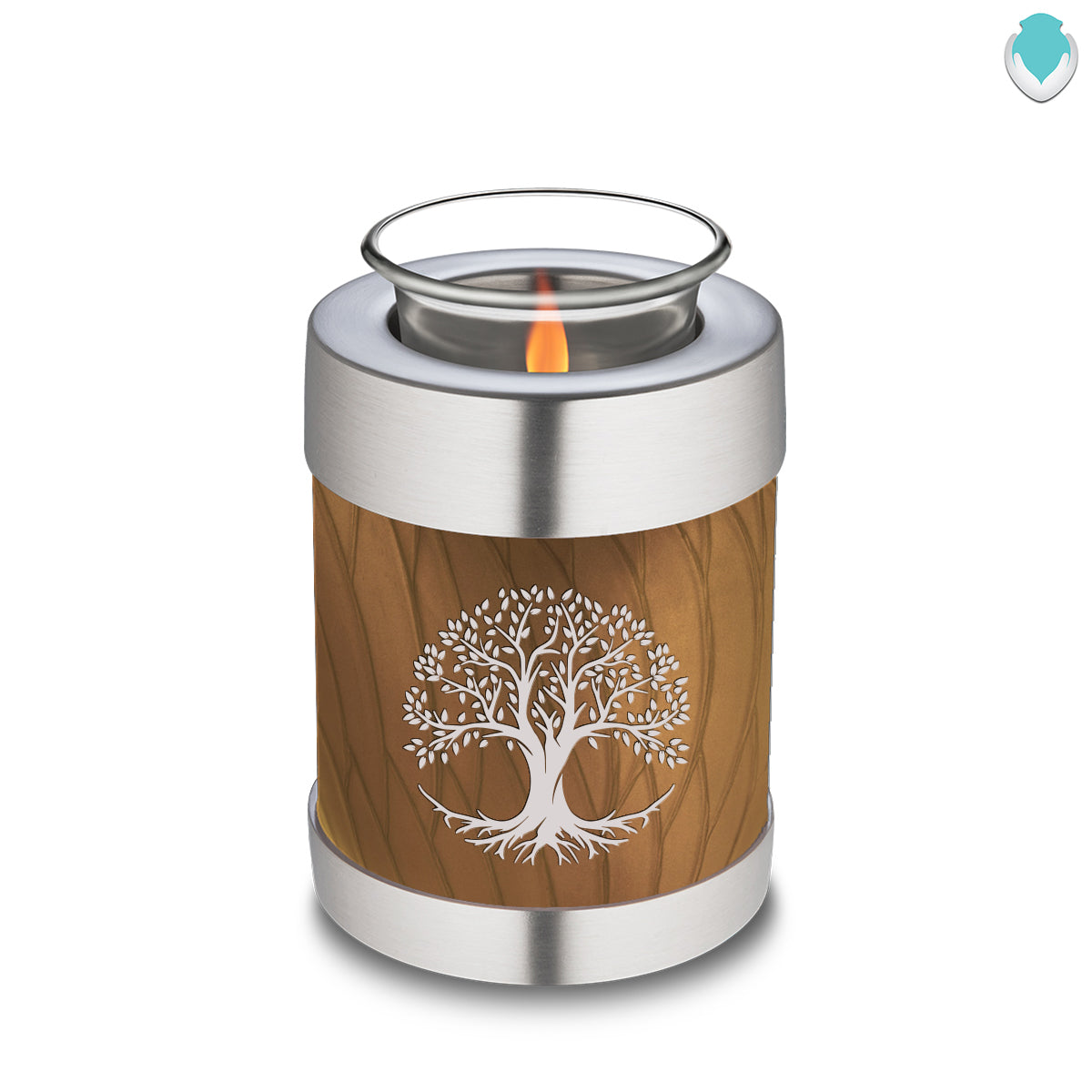 Candle Holder Embrace Pearl Gold Tree of Life Cremation Urn