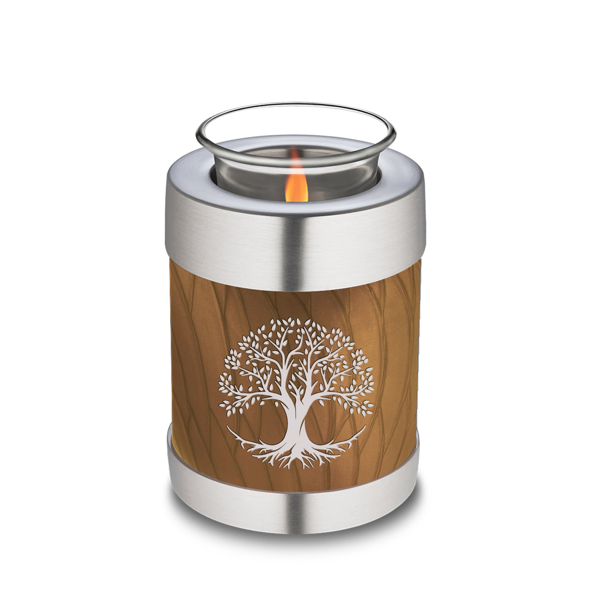Candle Holder Embrace Pearl Gold Tree of Life Cremation Urn