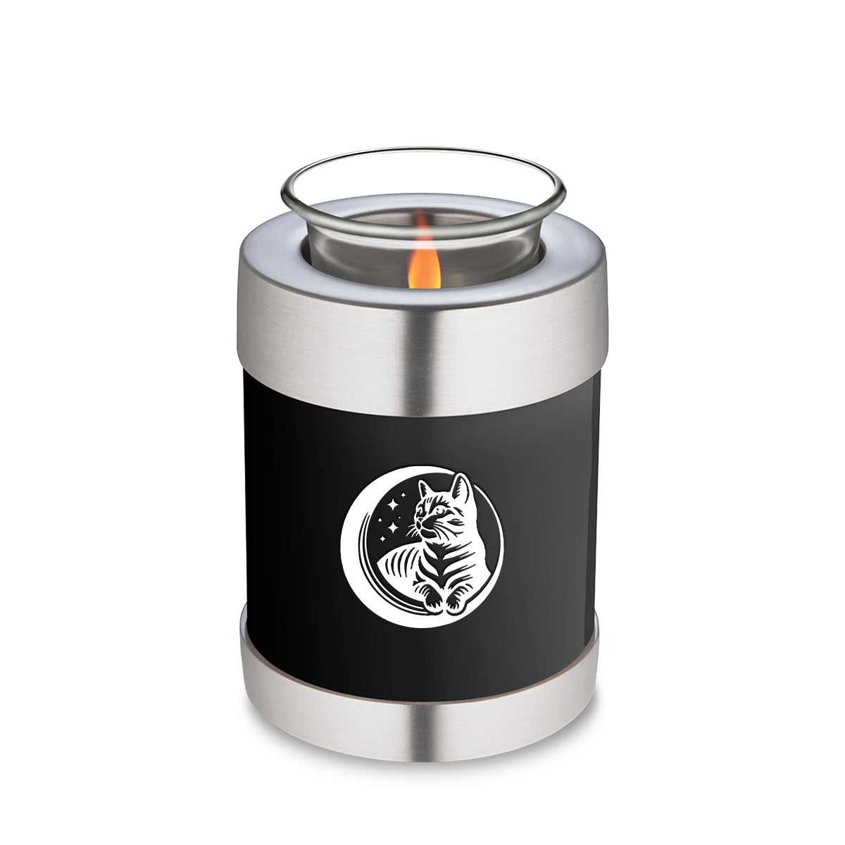 Candle Holder Embrace Black Pet Cute Cat Cremation Urn