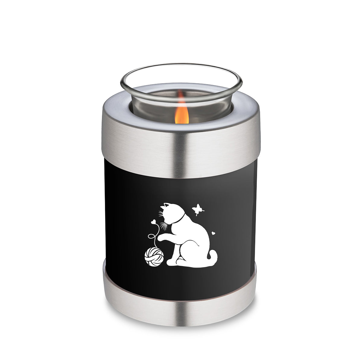 Candle Holder Embrace Black Pet Fun Cat Cremation Urn