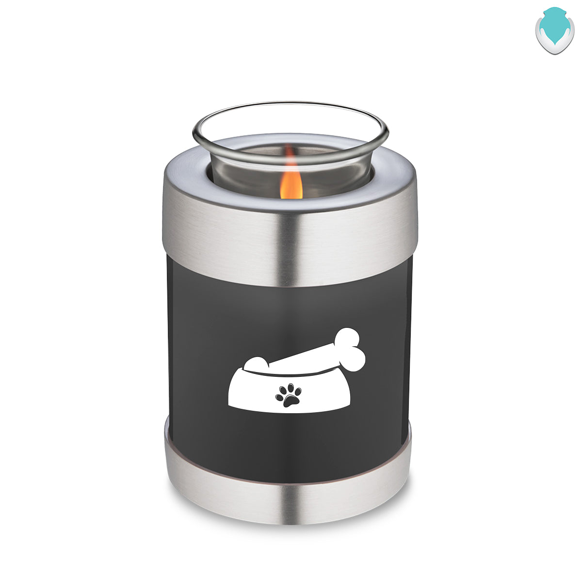 Candle Holder Embrace Charcoal Pet Dog Bone Cremation Urn