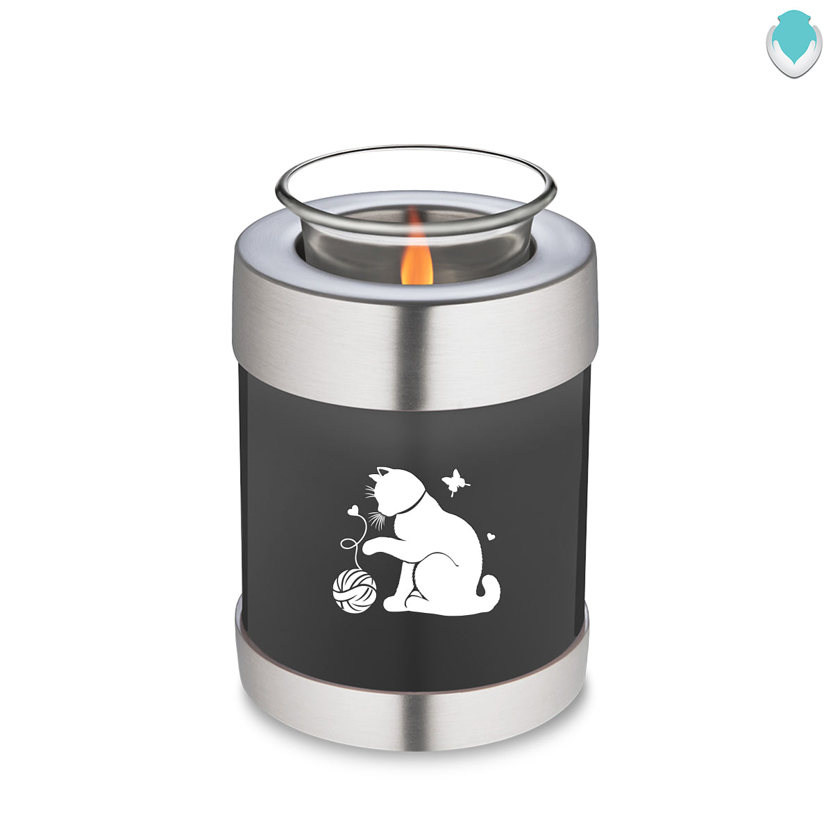 Candle Holder Embrace Charcoal Pet Fun Cat Cremation Urn