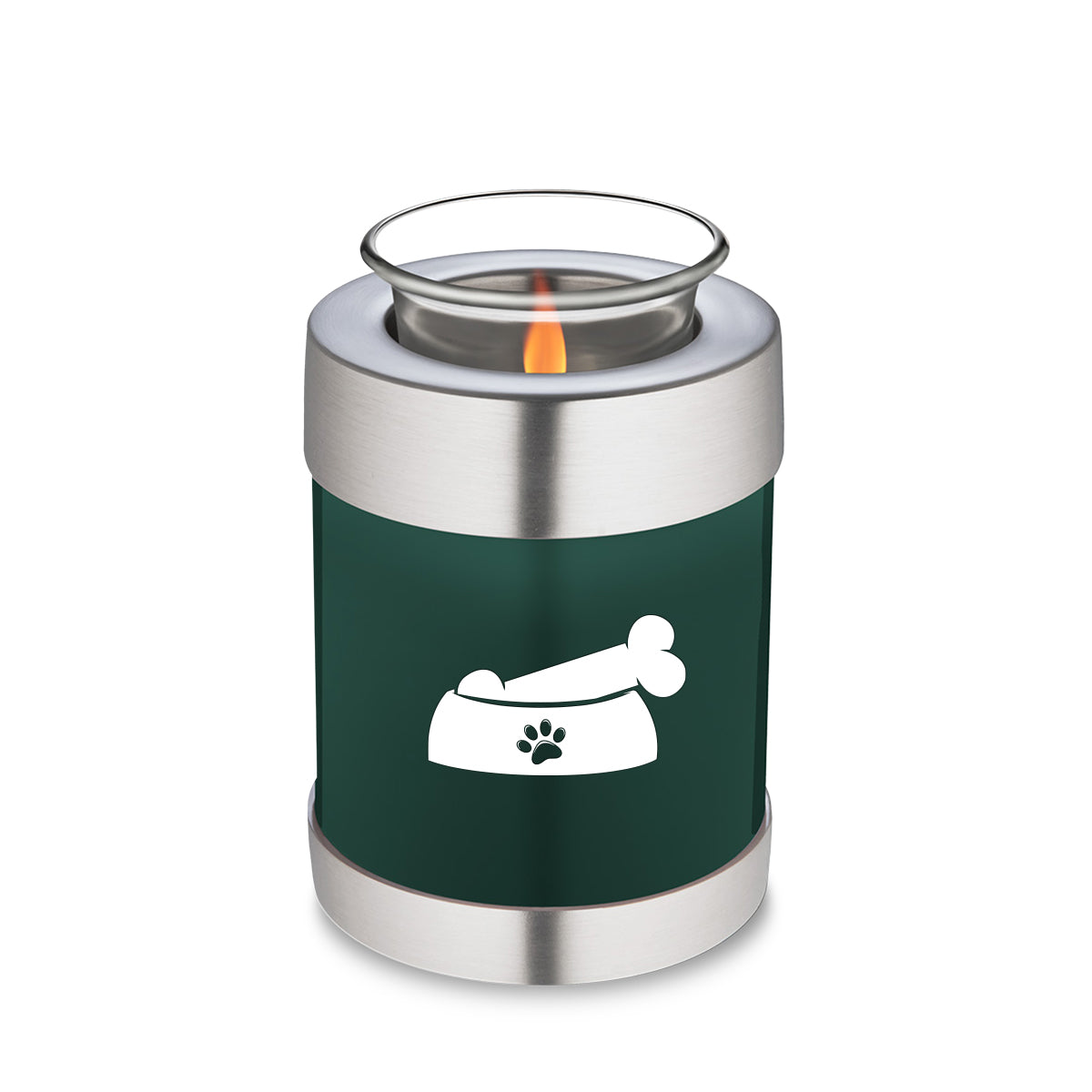 Candle Holder Embrace Green Pet Dog bone Cremation Urn